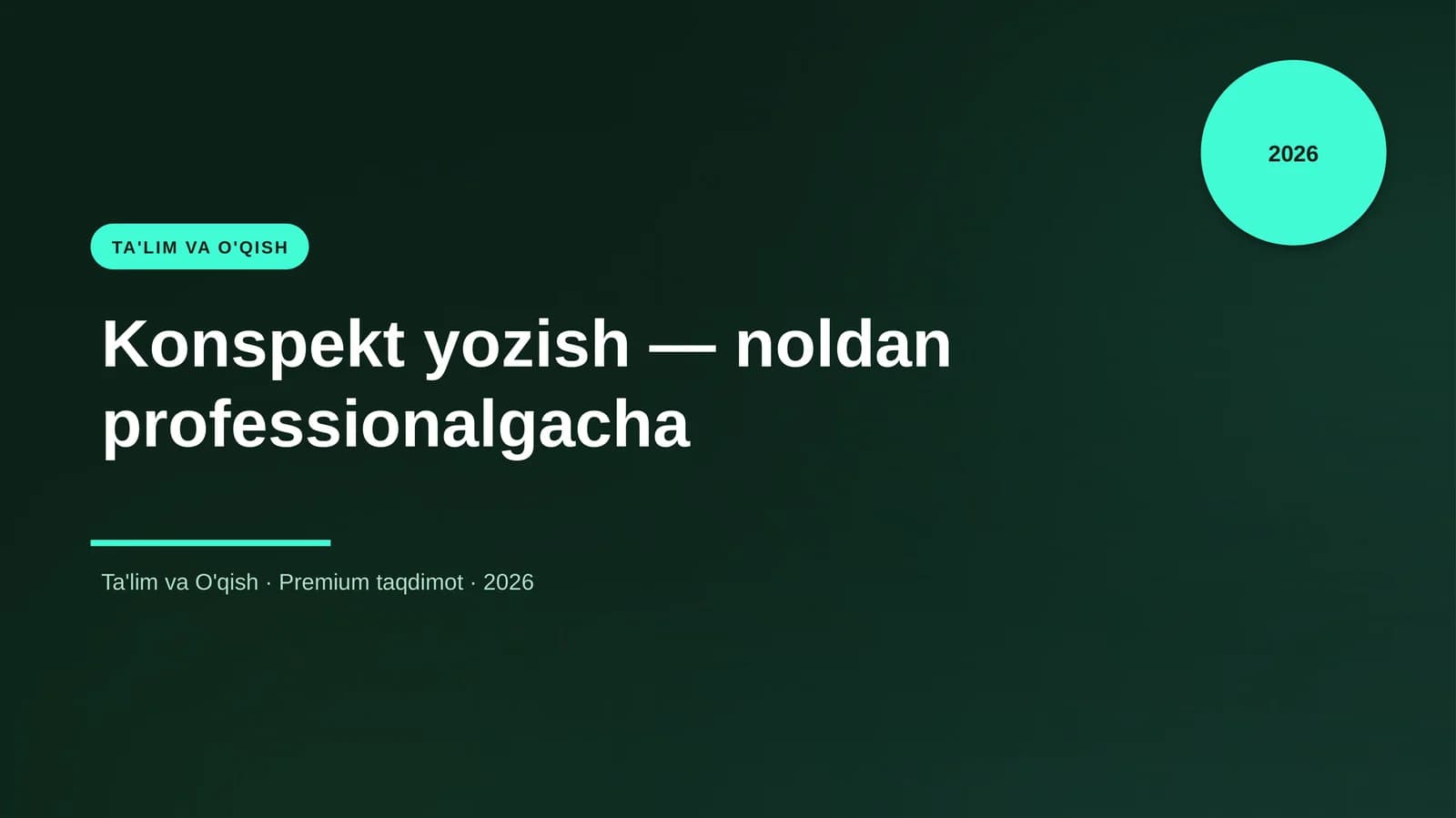 Konspekt yozish — noldan professionalgacha