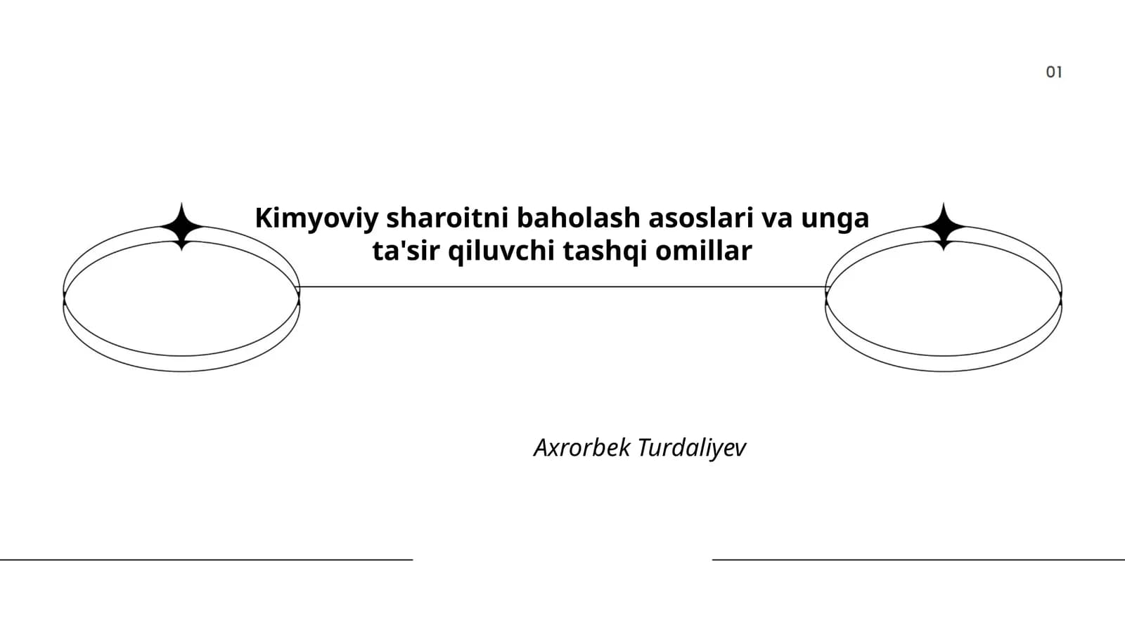 Kimyoviy sharoitni baholash asoslari va unga ta'sir qiluvchi tashqi omillar