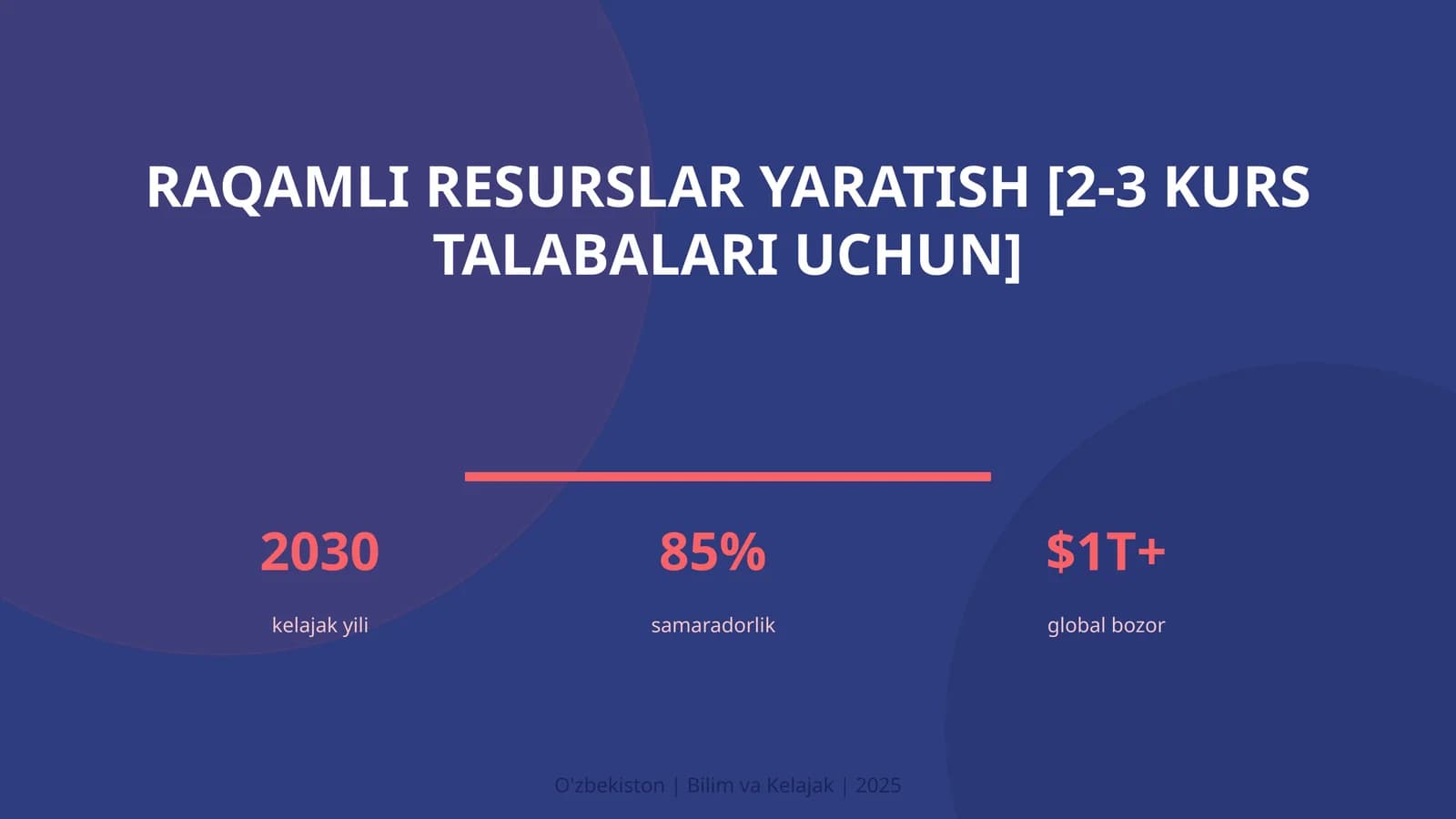 Raqamli resurslar yaratish [2-3 kurs talabalari uchun]