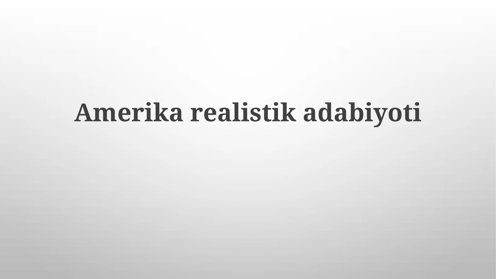 Amerika realistik adabiyoti
