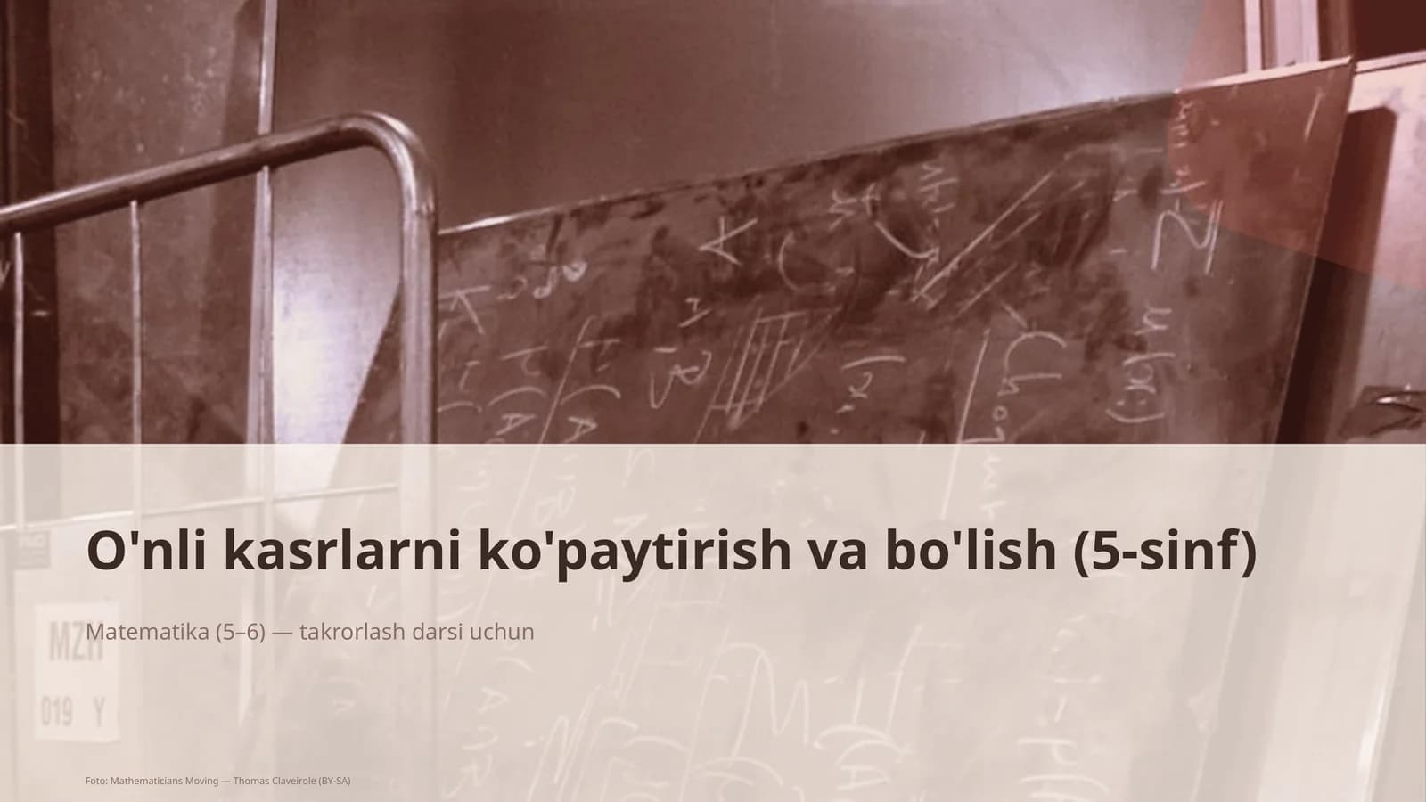 O'nli kasrlarni ko'paytirish va bo'lish (5-sinf)