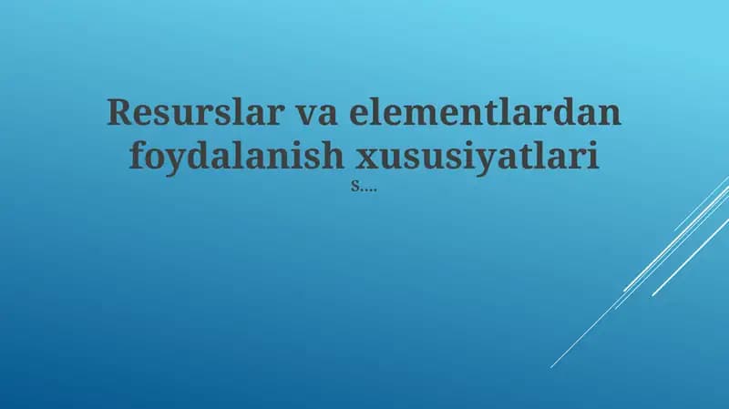 Elementlarni ishlatish naqshlari