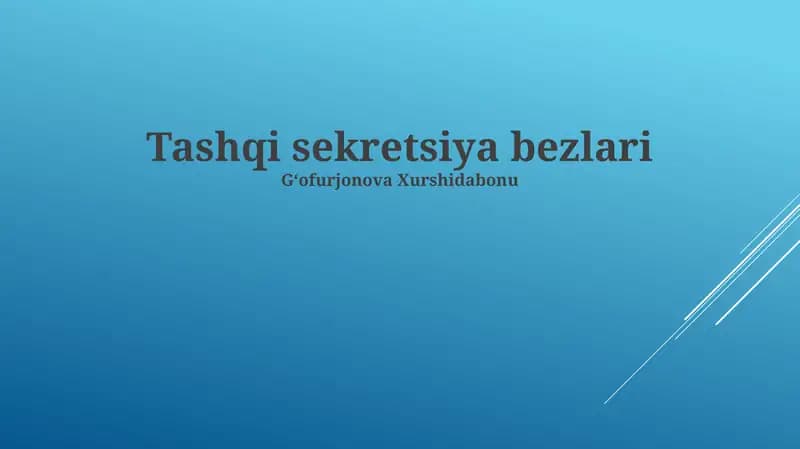 Tashqi sekretsiya bezlari