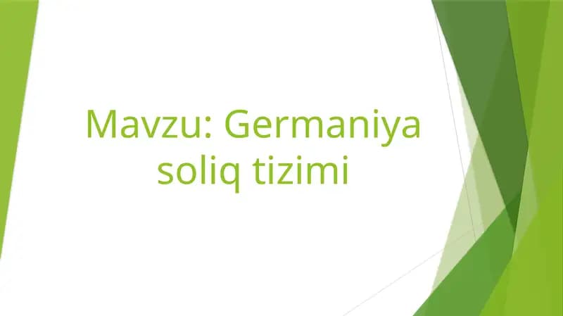 Germaniya soliq tizimi