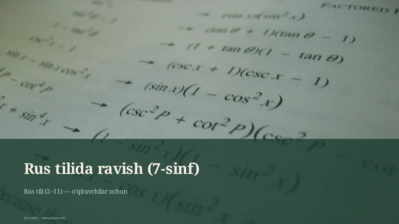 Rus tilida ravish (7-sinf)