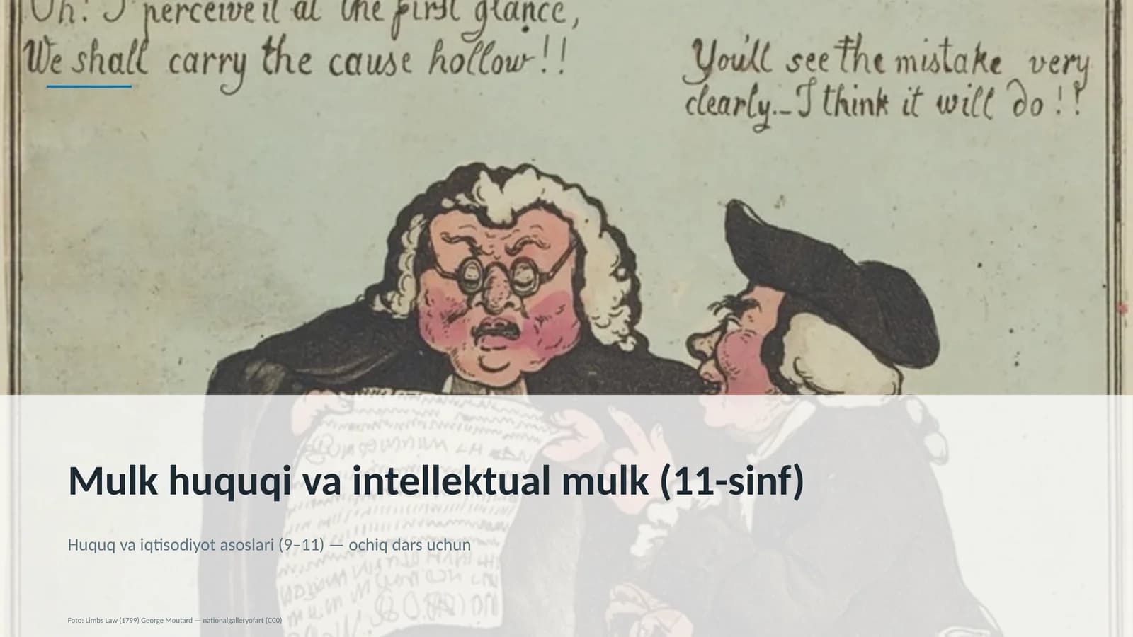 Mulk huquqi va intellektual mulk (11-sinf)