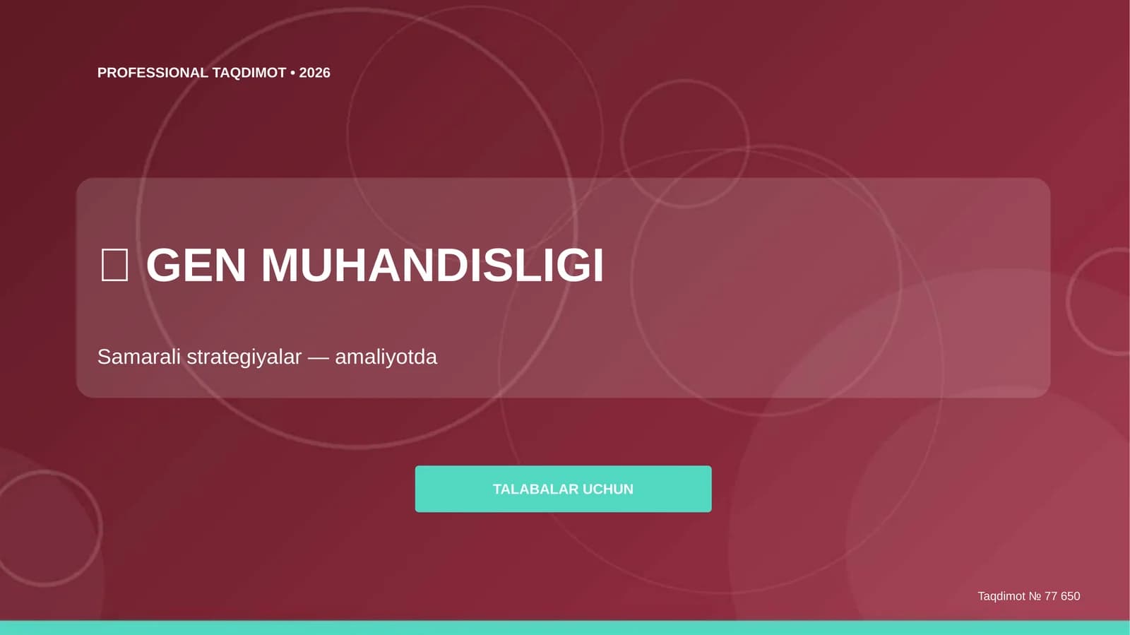 Gen muhandisligi: samarali strategiyalar (amaliyotda) [talabalar uchun]