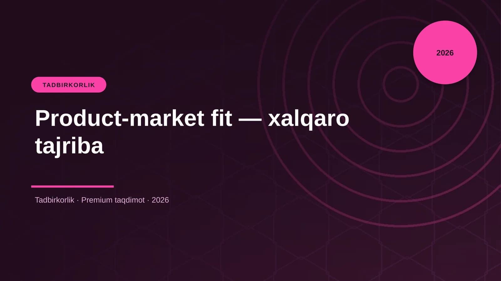 Product-market fit — xalqaro tajriba