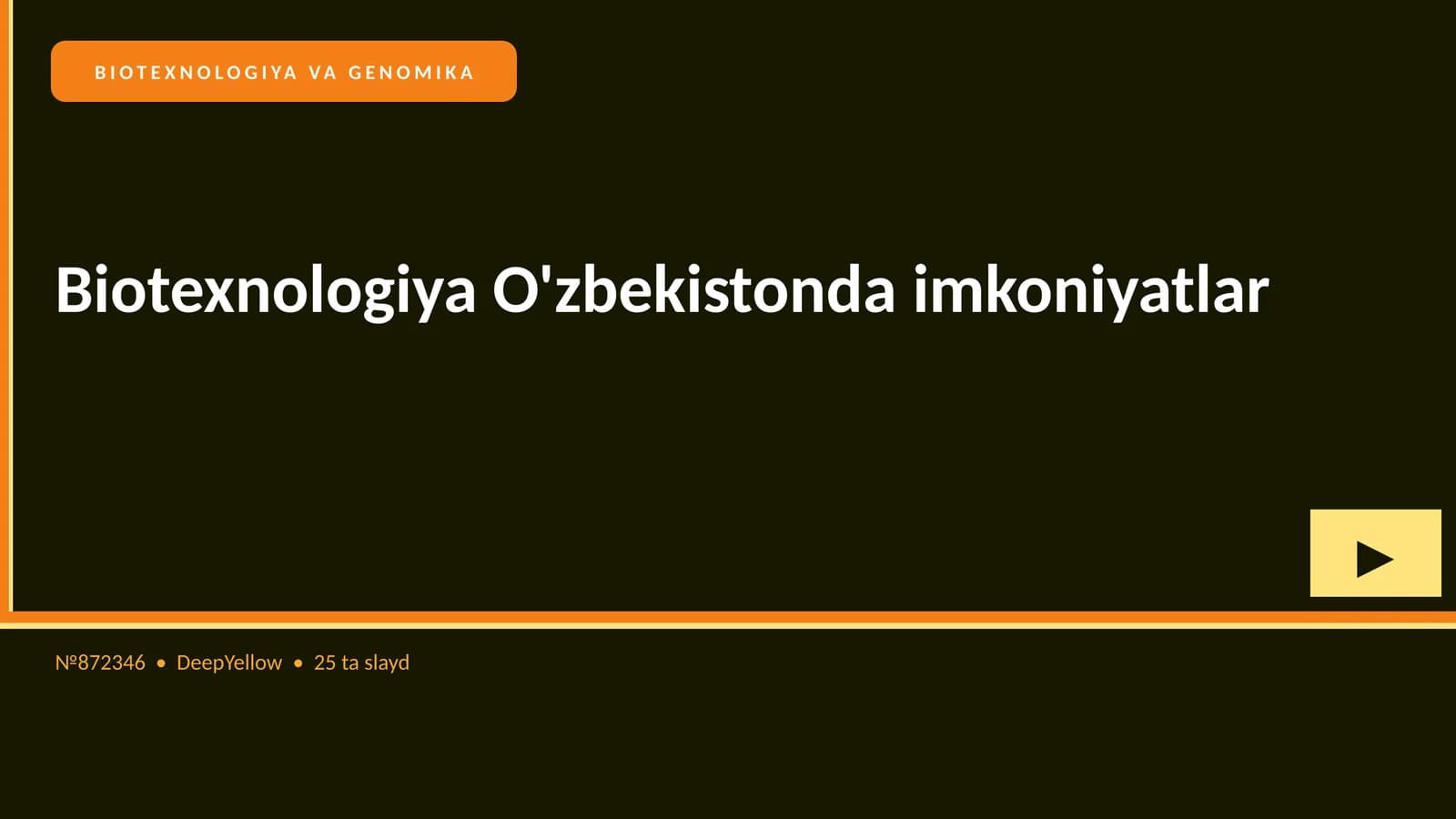 BIOTEXNOLOGIYA VA GENOMIKA