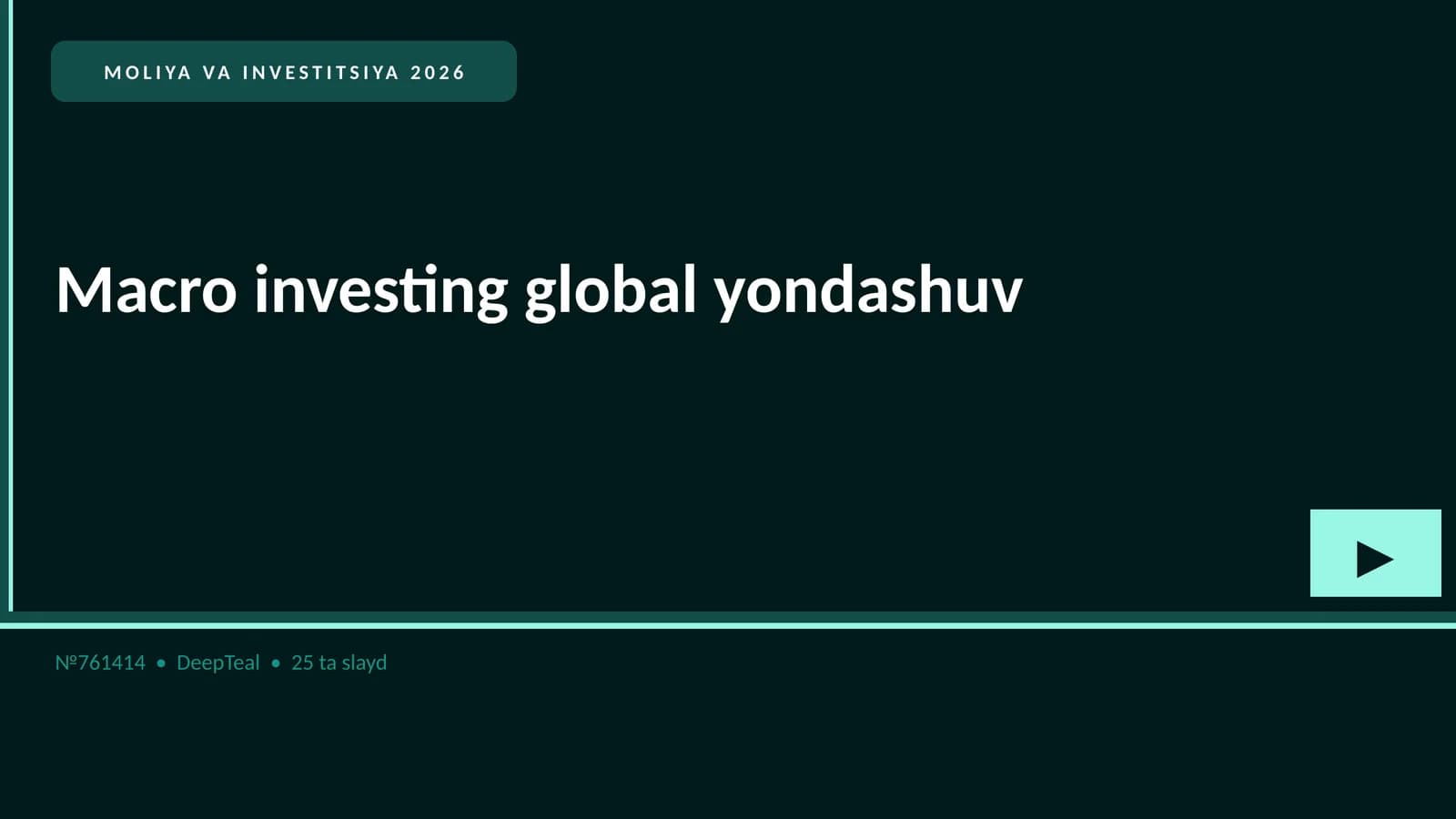 MOLIYA VA INVESTITSIYA 2026