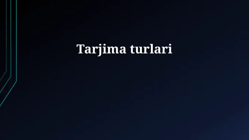 Tarjima Turlari