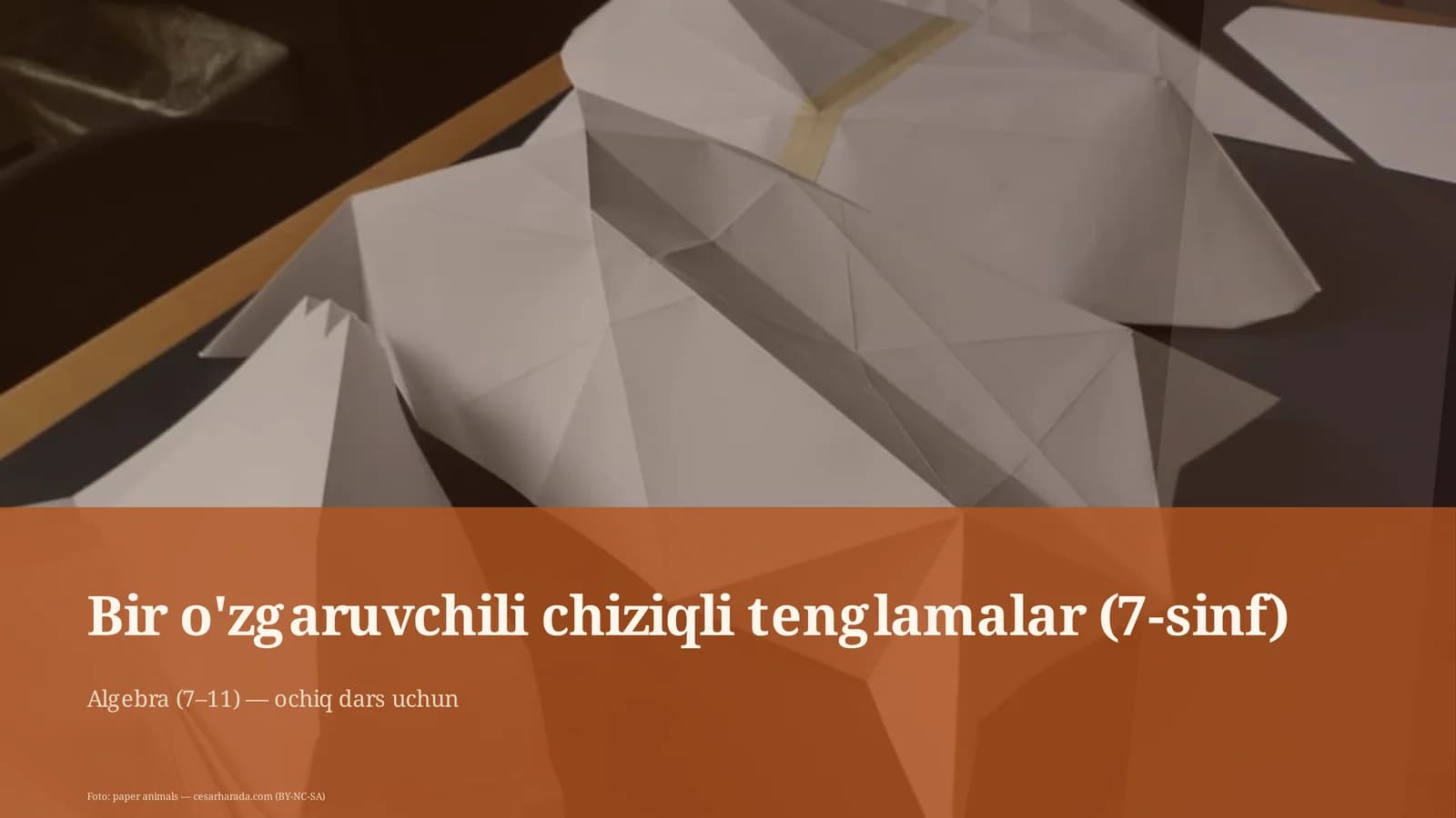 Bir o'zgaruvchili chiziqli tenglamalar (7-sinf)