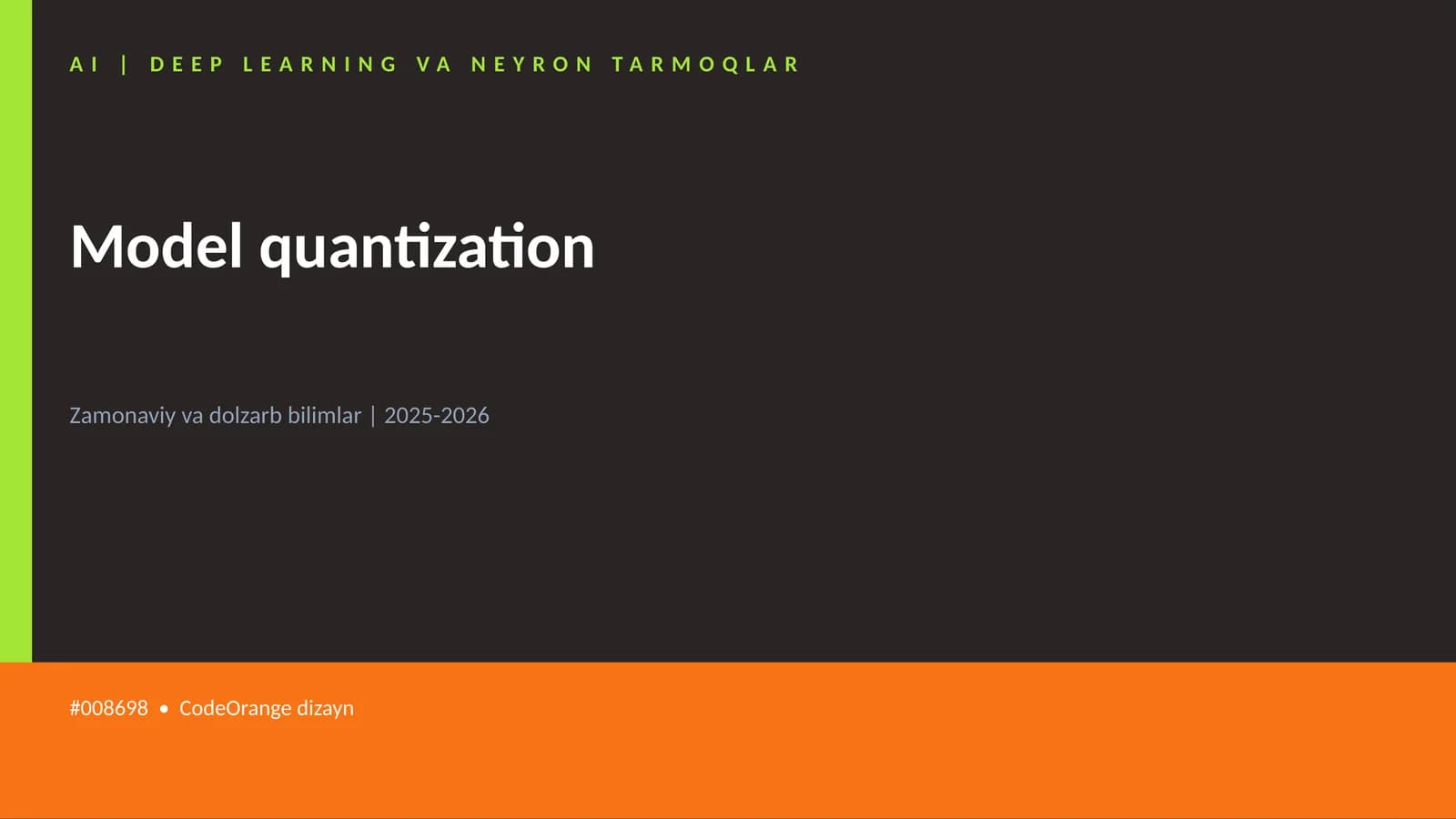 AI | DEEP LEARNING VA NEYRON TARMOQLAR