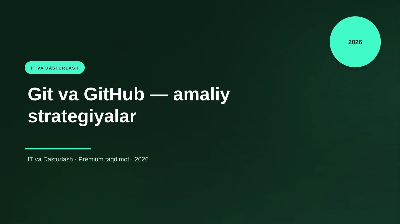 Git va GitHub — amaliy strategiyalar