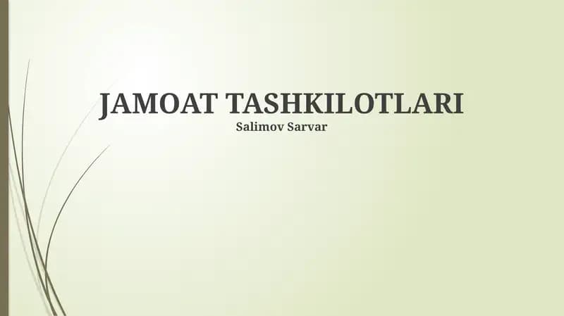Davlat tashkilotlarining ta'rifi va mohiyati