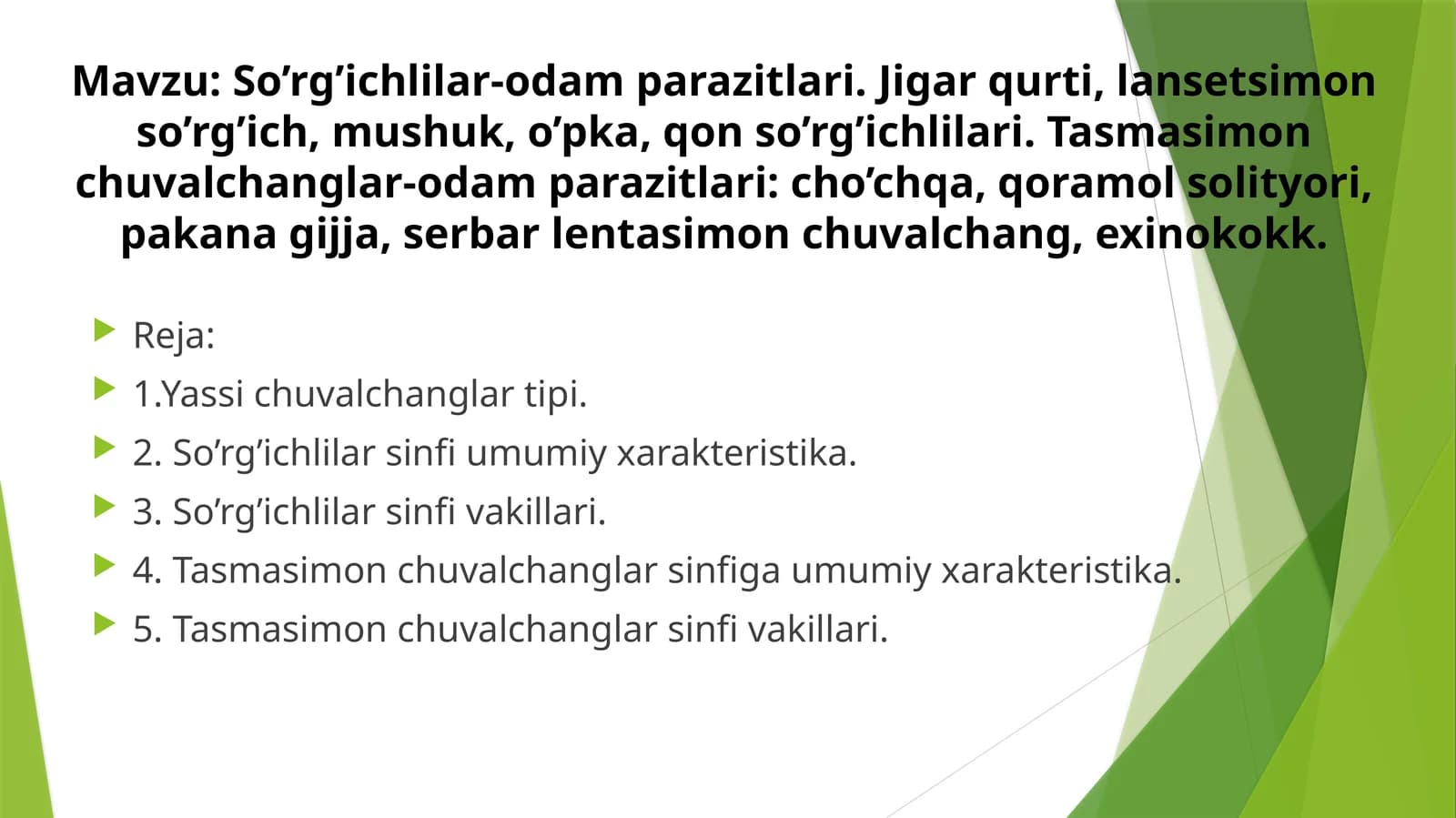 So’rg’ichlilar-odamparazitlari