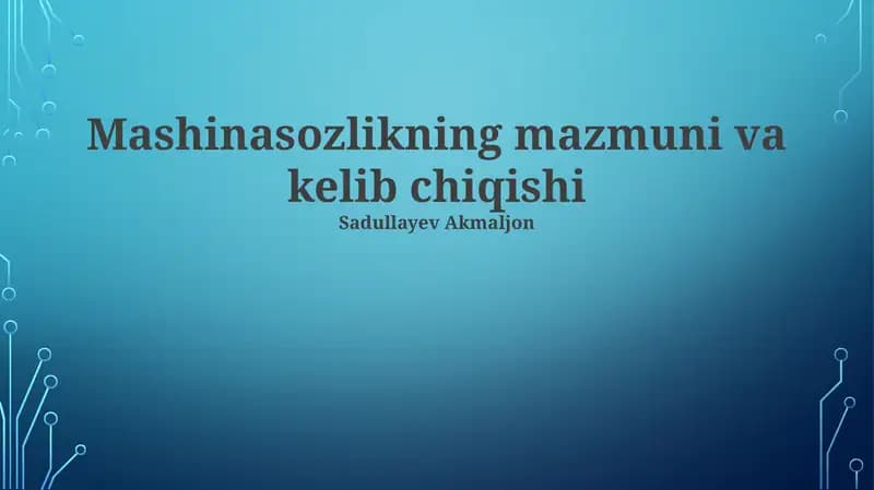 Mexanika muhandisligining kelib chiqishi