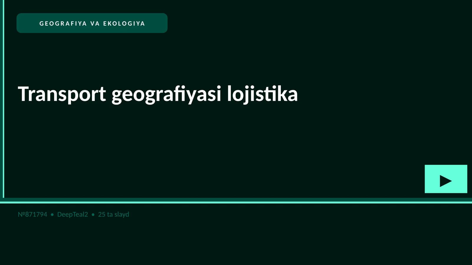 Transport geografiyasi lojistika
