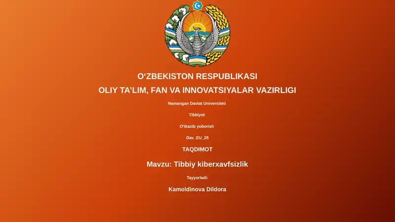 Tibbiy kiberxavfsizlik