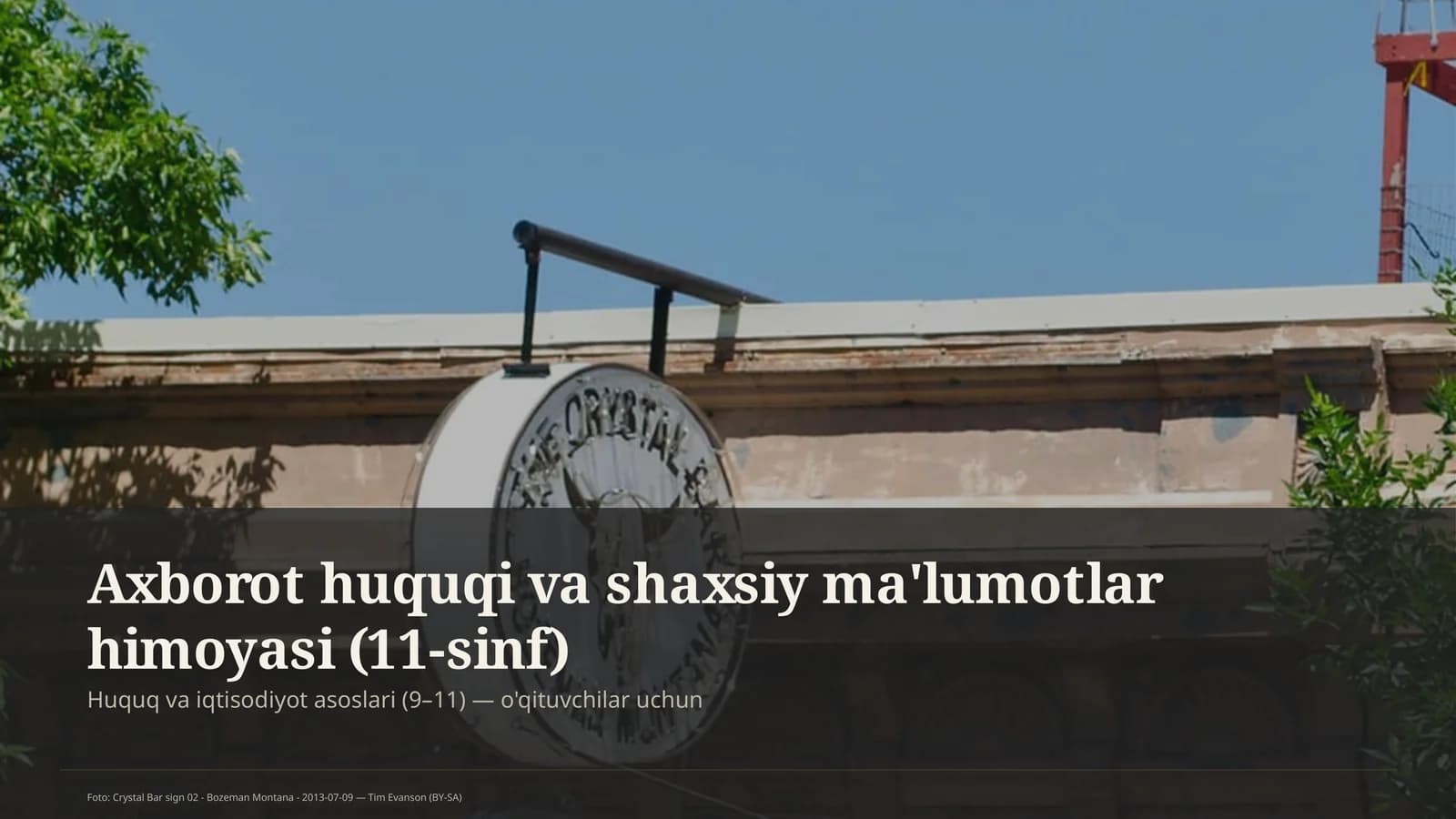 Axborot huquqi va shaxsiy ma'lumotlar himoyasi (11-sinf)