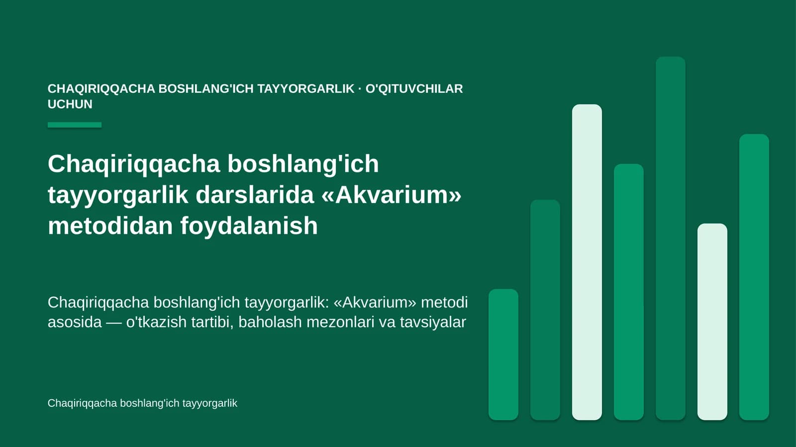 chaqiriqqacha boshlang'ich tayyorgarlik darslarida akvarium metodidan foydalanish 9576