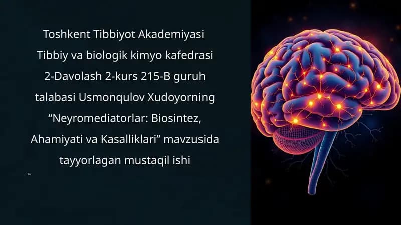 Neyromediatorlar: Biosintez, Ahamiyativa Kasalliklari