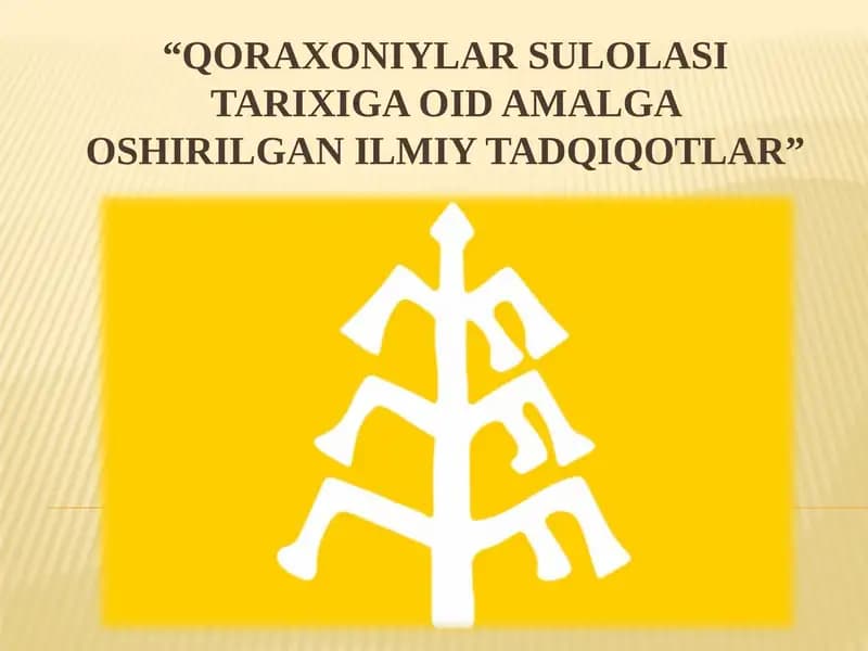 Qoraxoniylarsulolasi Tarixi