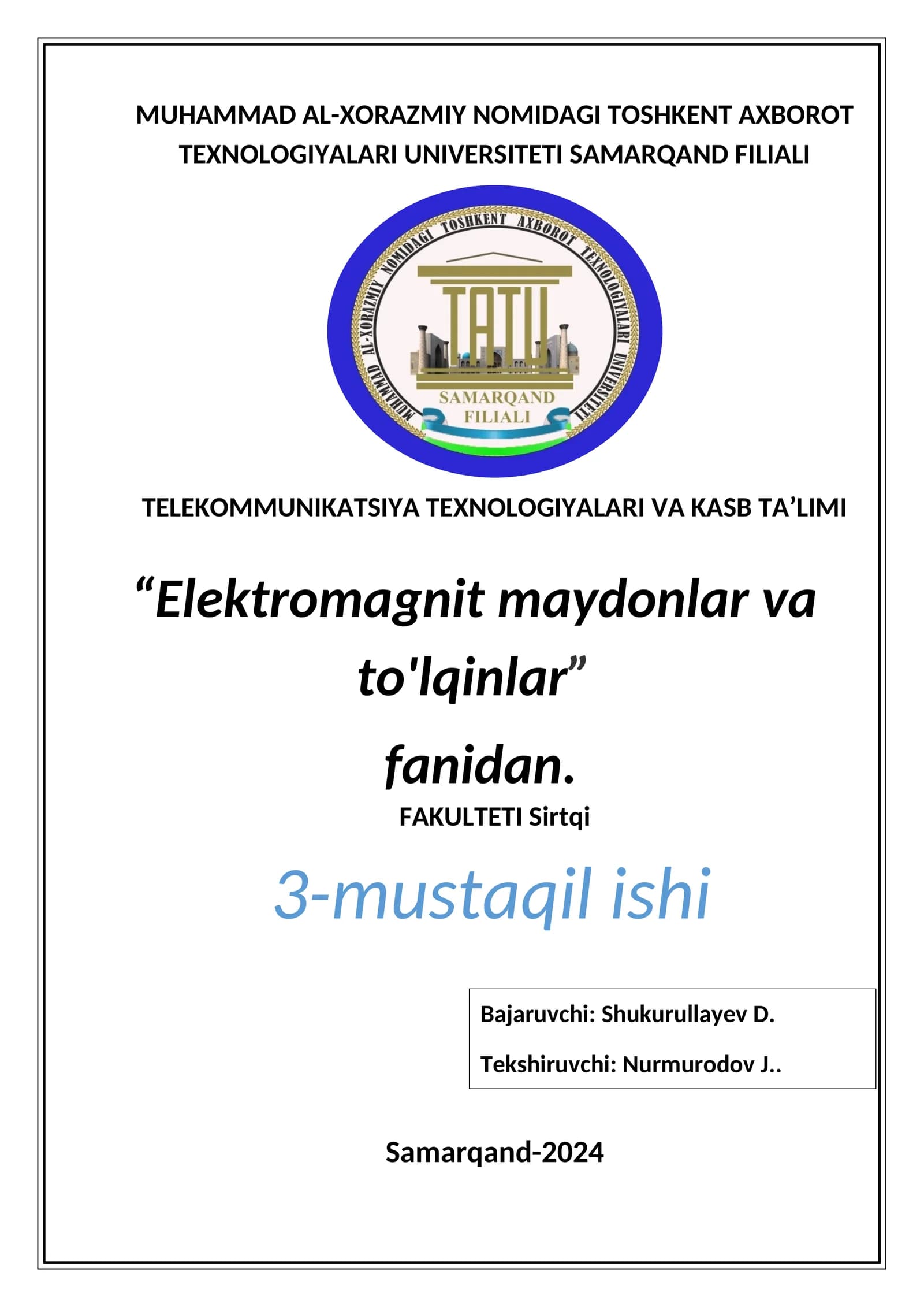 Yo'naltirilgan to'lqinlarni tahlil qilish