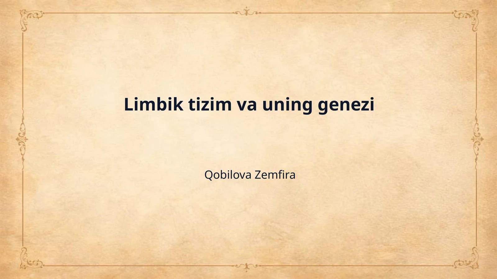 Limbik tizim va uning genezi
