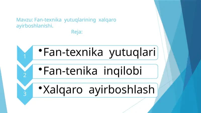 Fan-texnikayutuqlariningxalqaroayirboshlanishi