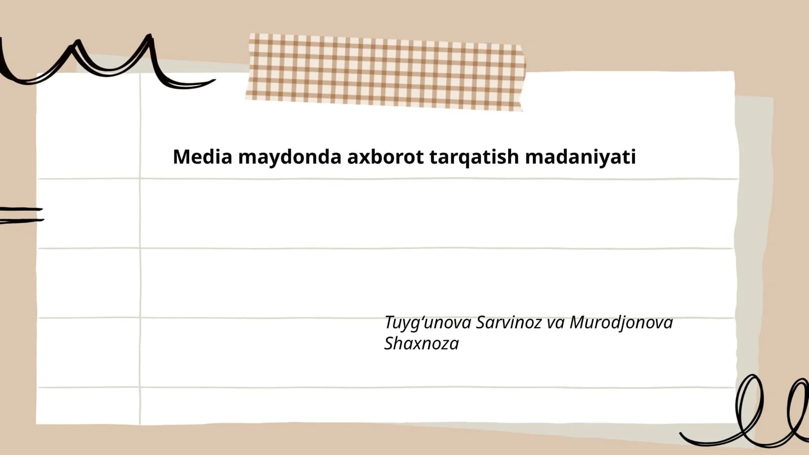 Media maydonda axborot tarqatish madaniyati
