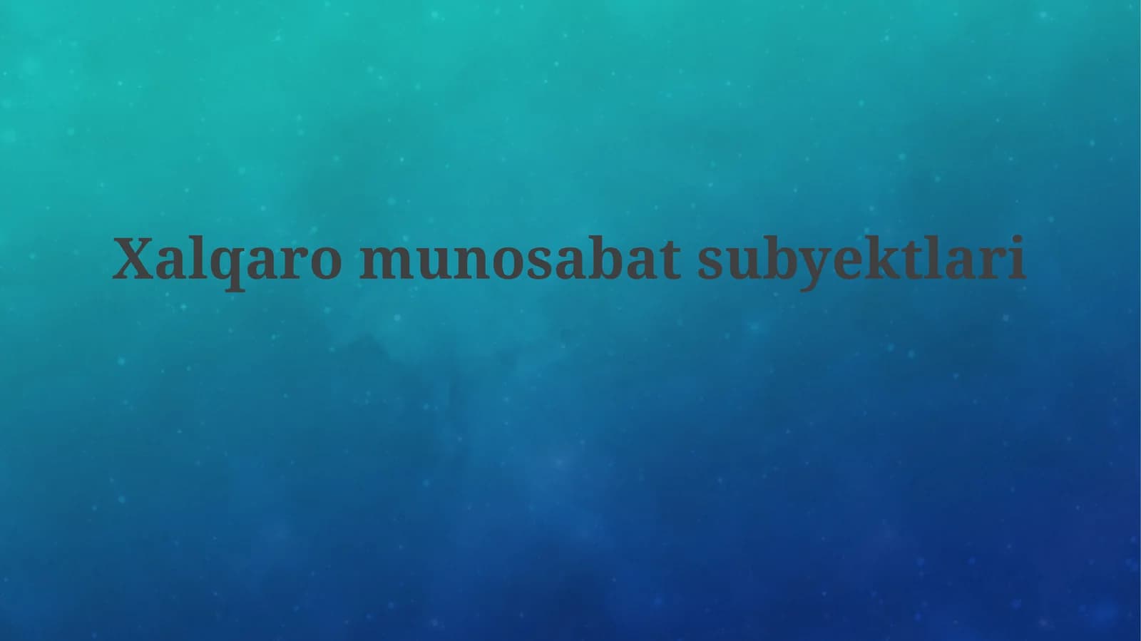 Xalqaromunosabatsubyektlari