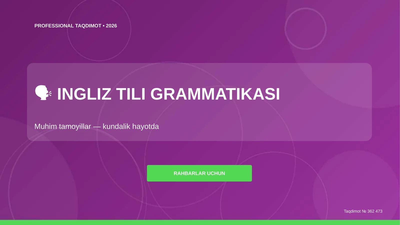 INGLIZ TILI GRAMMATIKASI