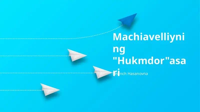 Machiavelliyning "Hukmdor"asari