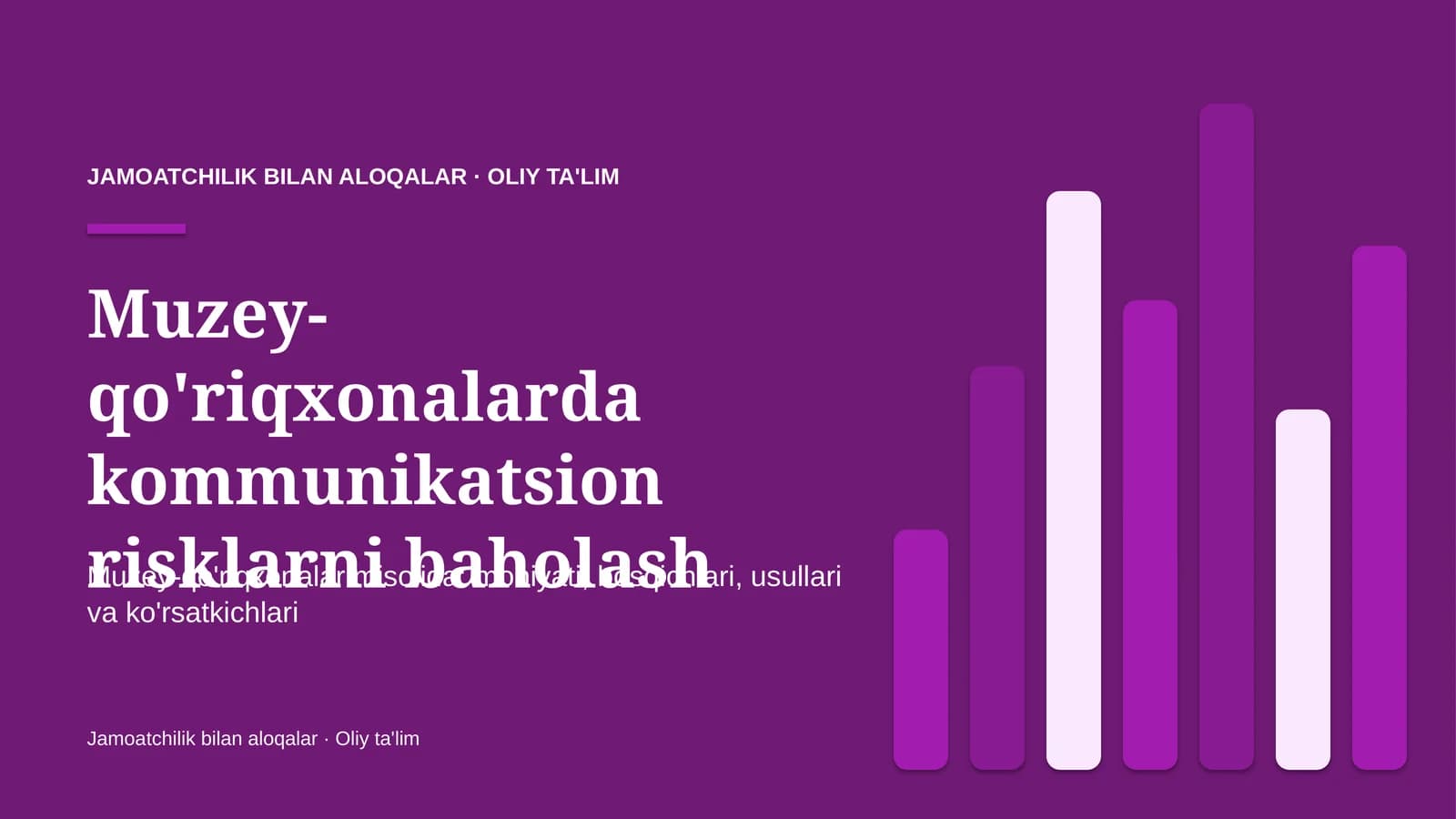 muzey qo'riqxonalarda kommunikatsion risklarni baholash 8618