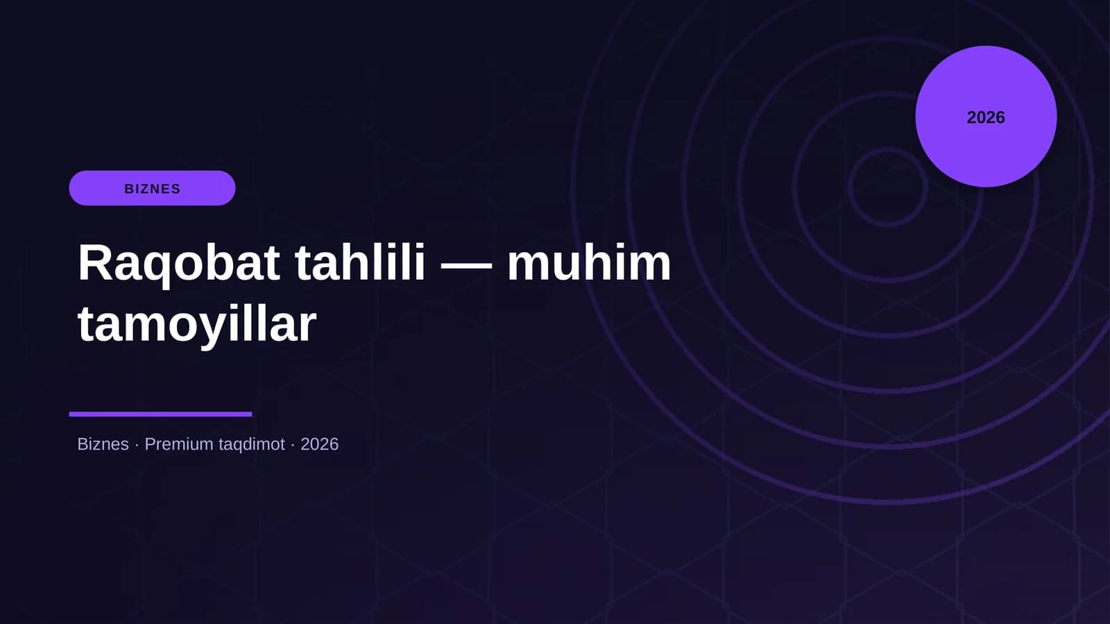 Raqobat tahlili — muhim tamoyillar