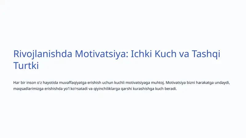 Motivatsiya