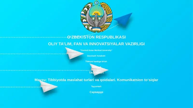 Tibbiyotda maslahat turlari va qoidalari