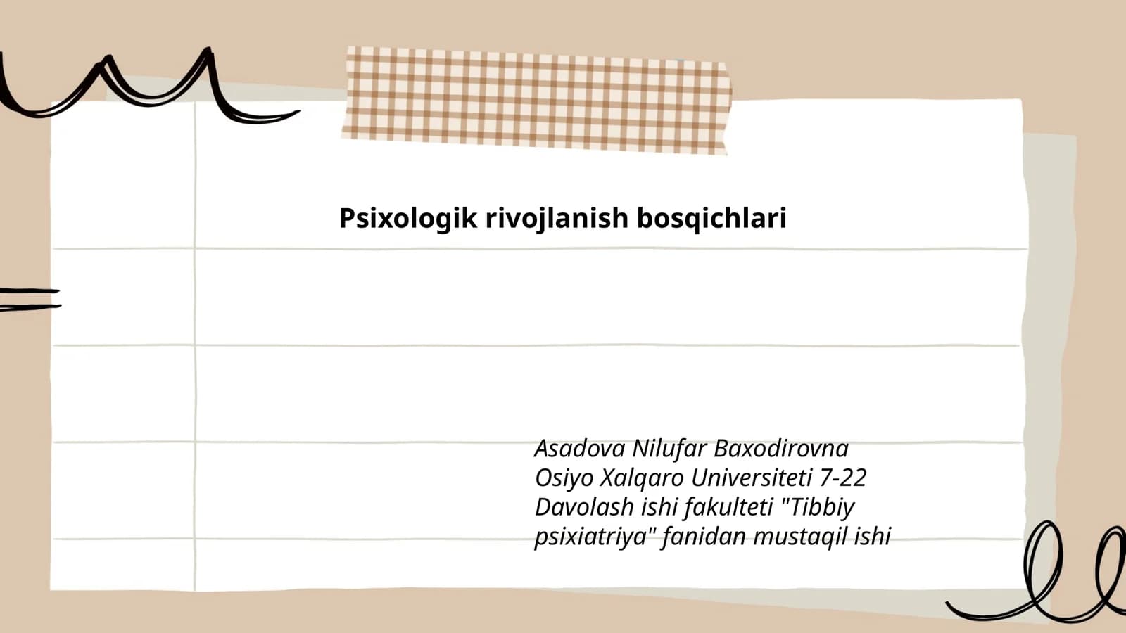 Psixologik rivojlanish bosqichlari