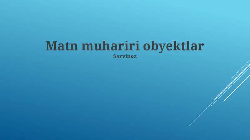 Matn Muharriri Ob'ektlar