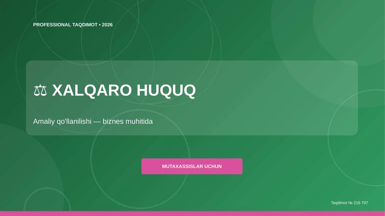 Xalqaro Huquq: Amaliy Qo'llanilishi (Biznes Muhitida)