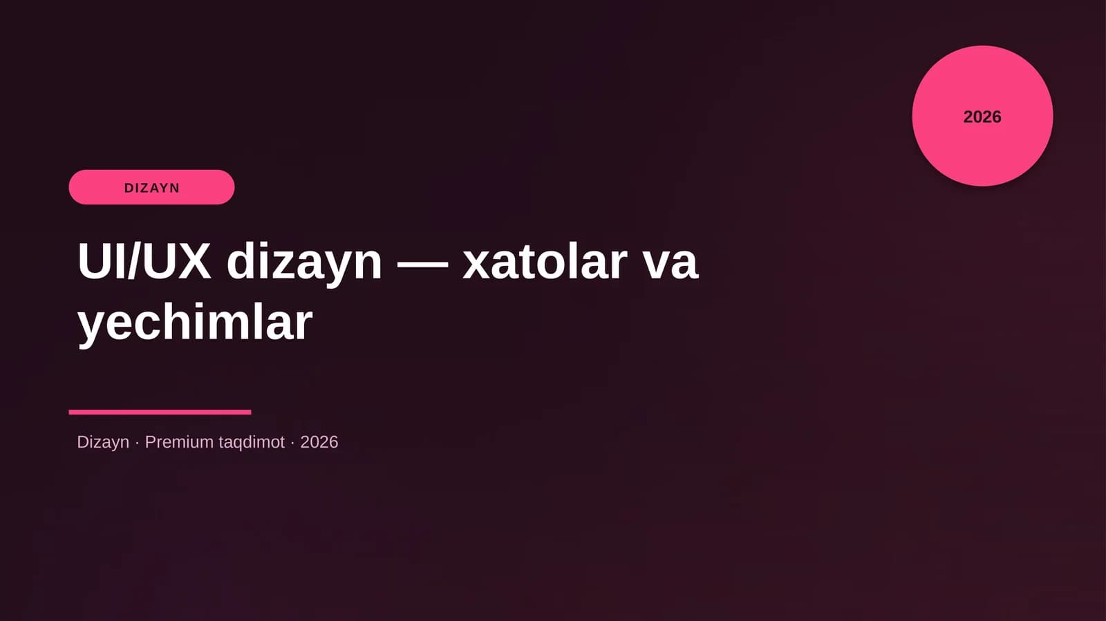 UI/UX dizayn — xatolar va yechimlar
