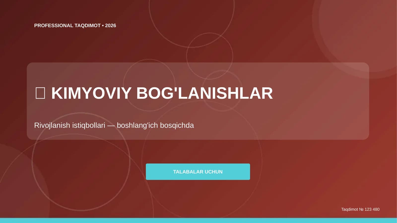 KIMYOVIY BOG'LANISHLAR