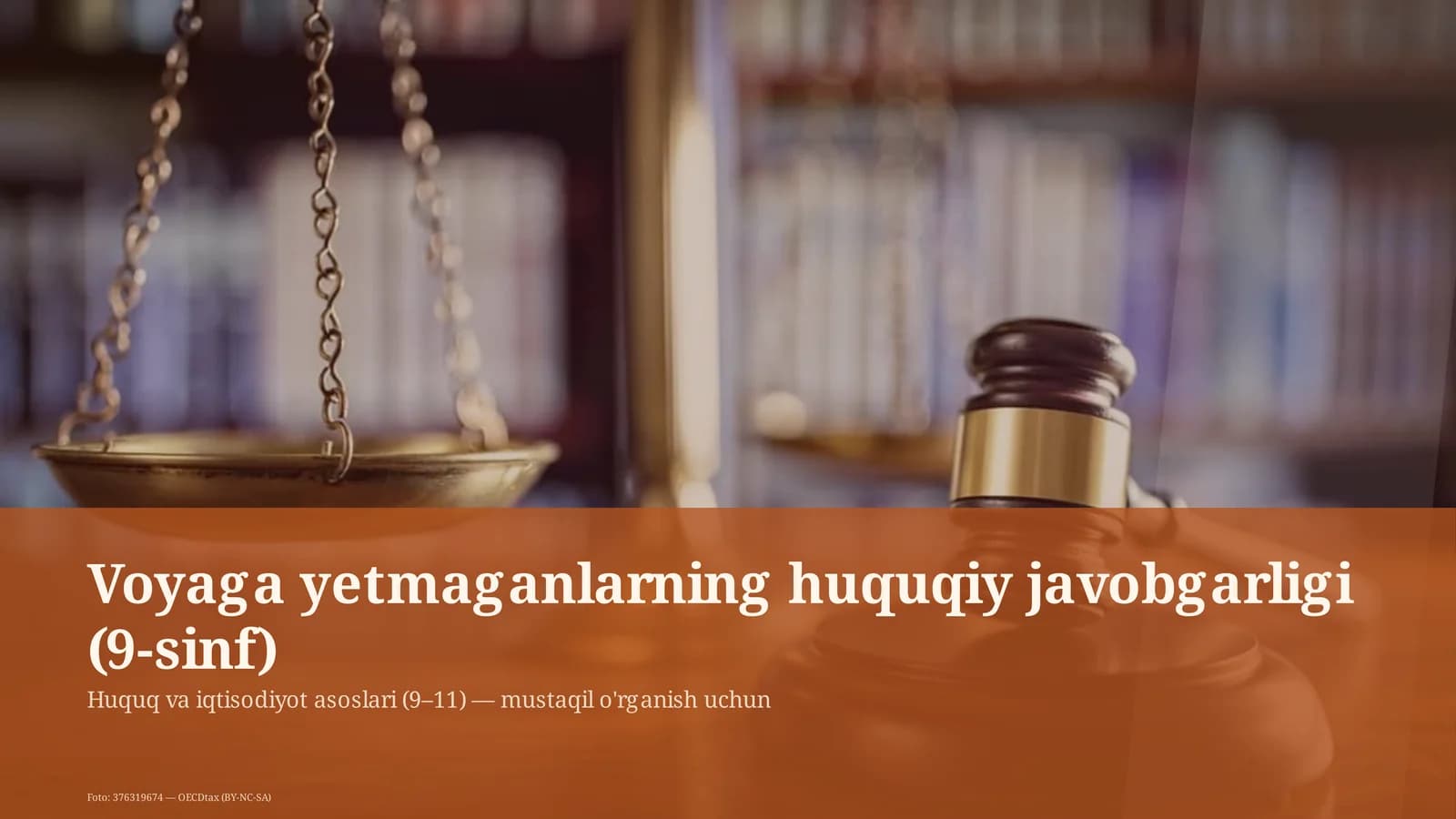 Voyaga yetmaganlarning huquqiy javobgarligi (9-sinf)