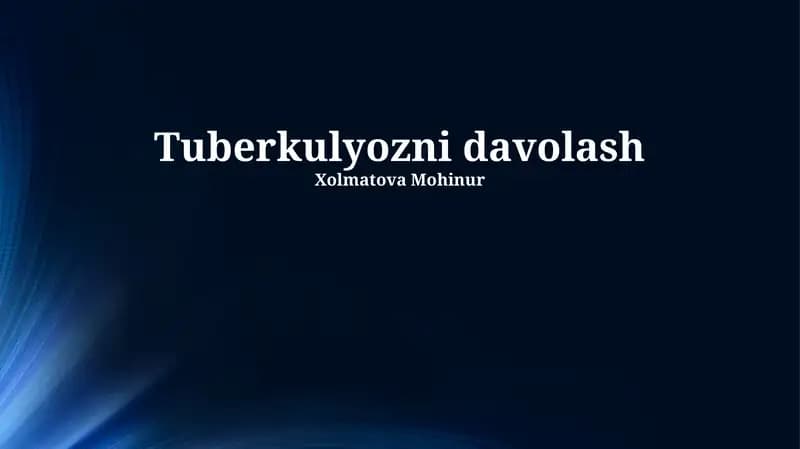 Tuberkulyozni davolash