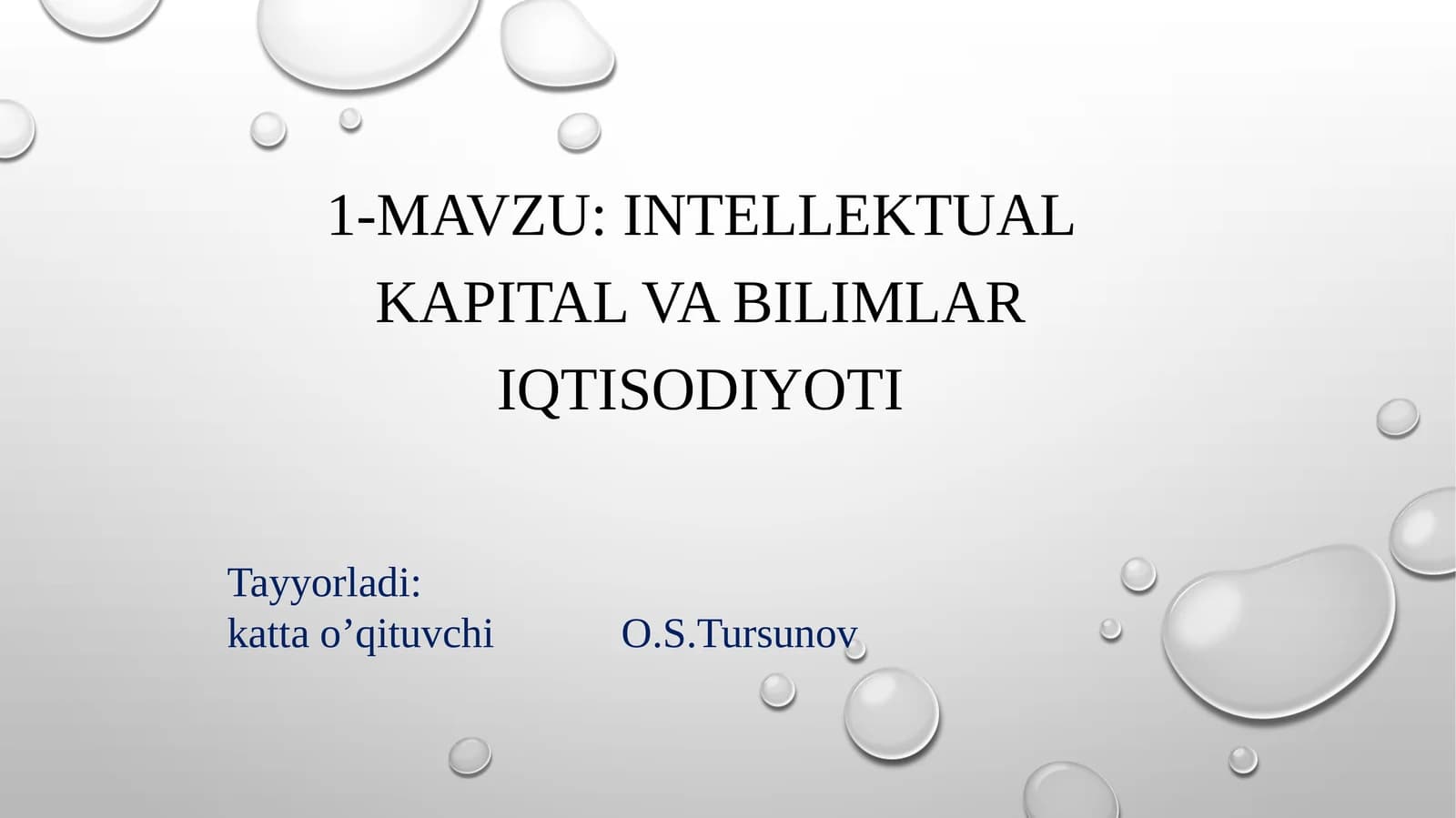 Intellektual kapital va bilimlar iqtisodiyoti