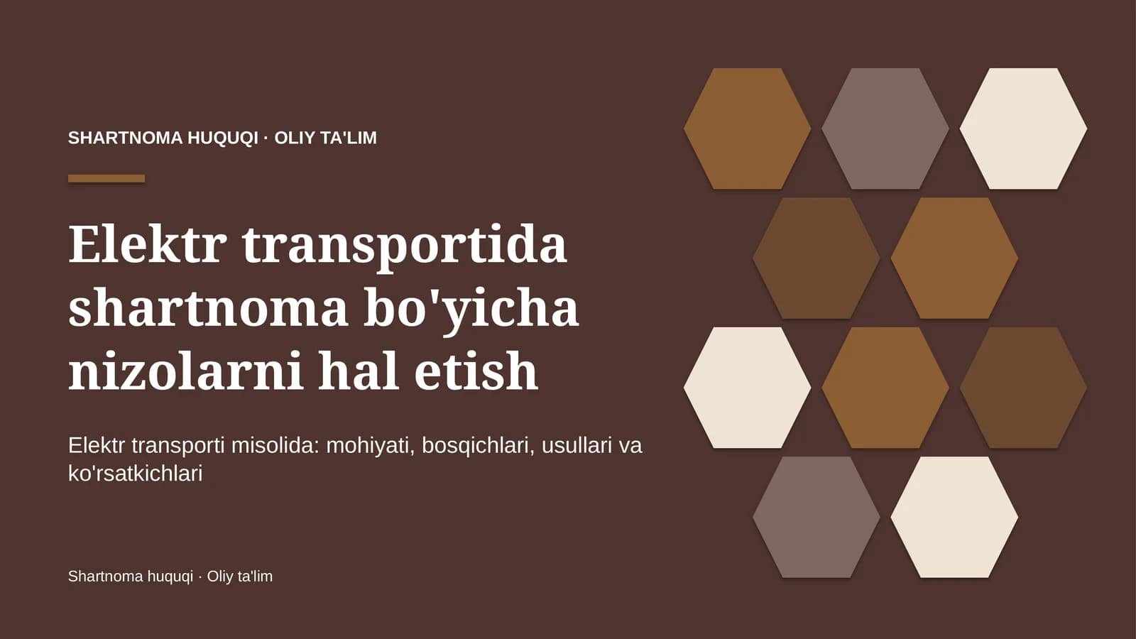 Elektr transportida shartnoma bo'yicha nizolarni hal etish