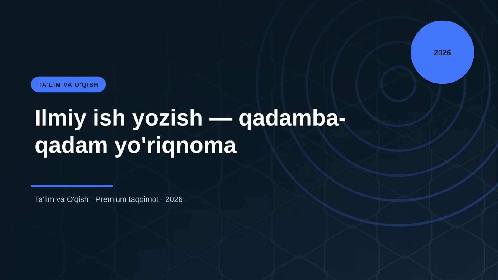 Ilmiy ish yozish — qadamba-qadam yo'riqnoma
