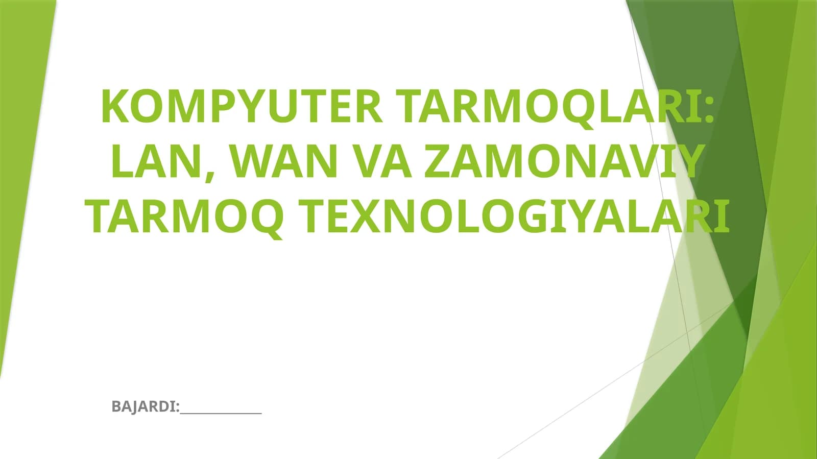 Kompyuter tarmog'i tushunchasi
