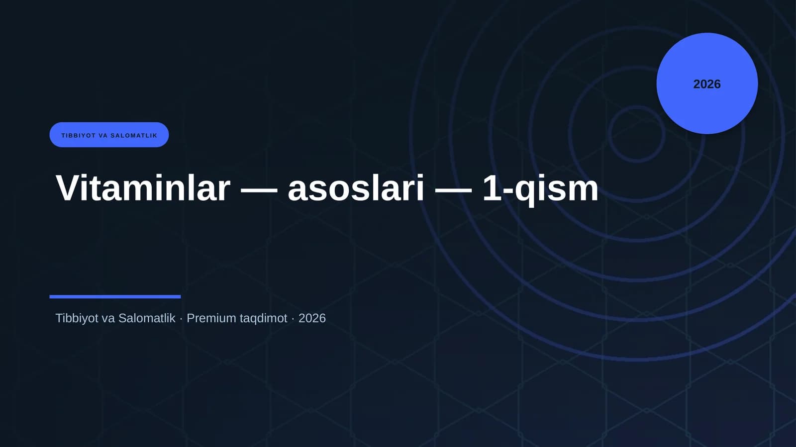 Vitaminlar — asoslari — 1-qism